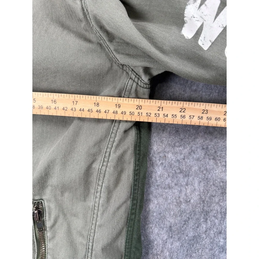 Strivers Row Mens Full Zip Hooded Jacket Green Herringbone Graphic Size M